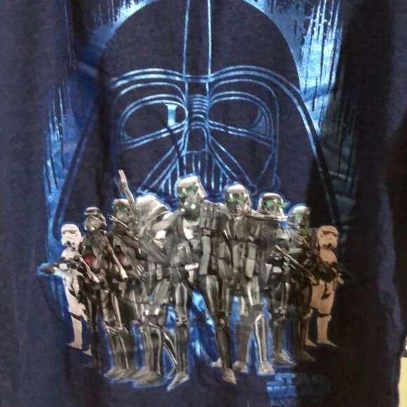 Star Wars Rogue One Short Sleeves T-shirt, Blue/Black with Print, Size 8 (Boy) - Picture 2 of 3